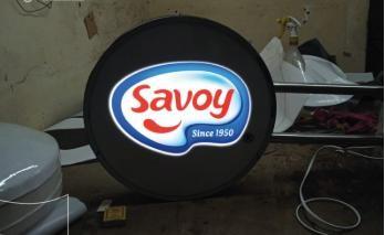 Savoy round light box signage
